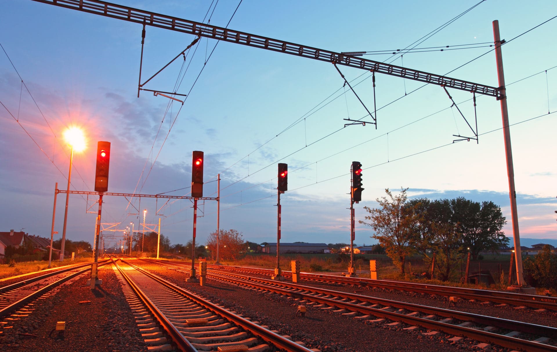 Traffic light in railroad